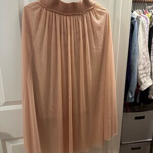 H&M Cream Maxi A-line Skirt Smocked Cocktail